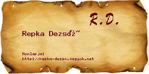 Repka Dezső névjegykártya